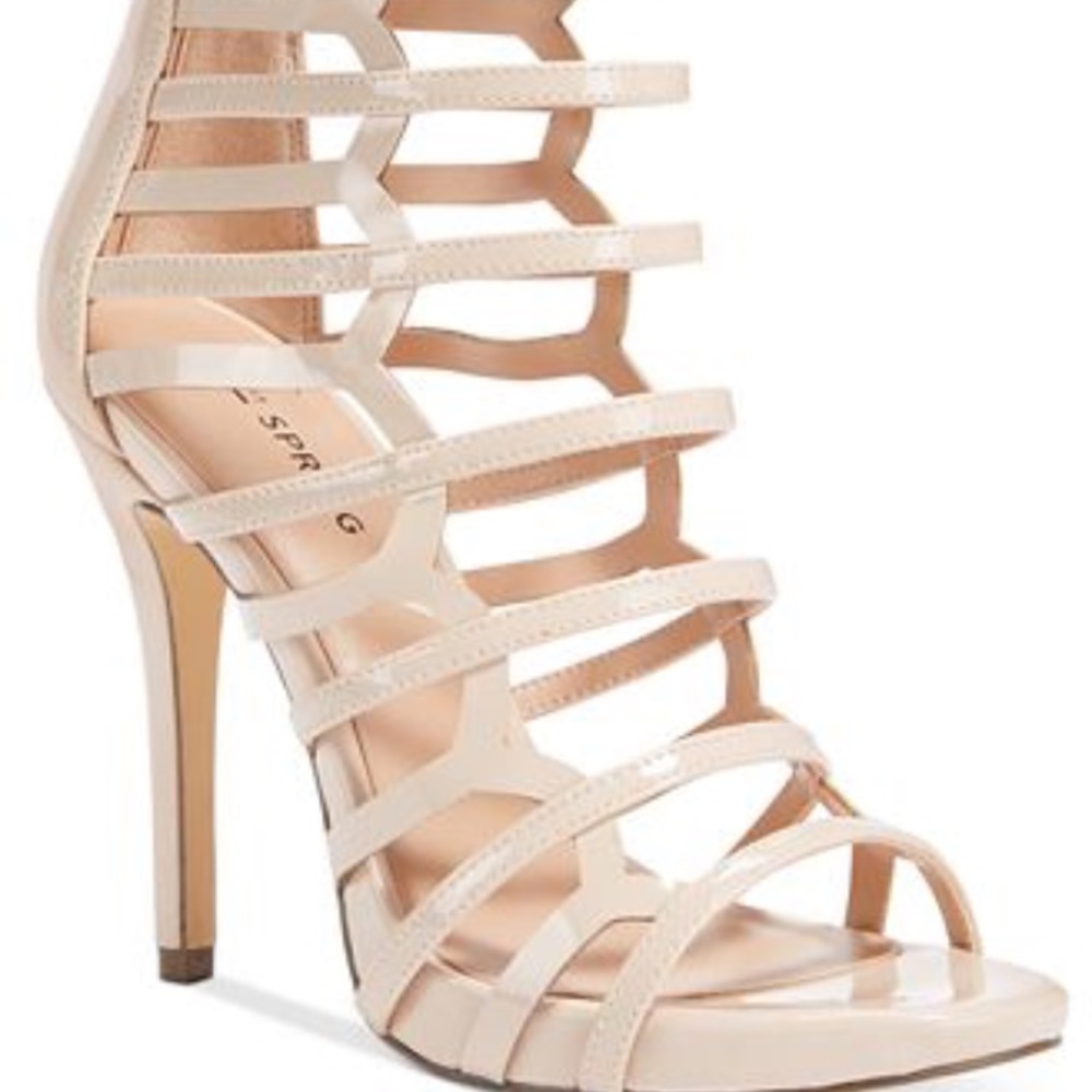 Call It Spring nude caged heels from Macy's